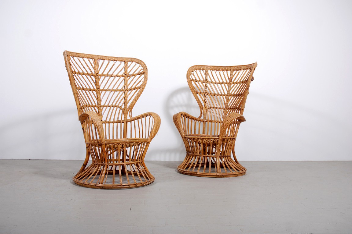 Gio Ponti et Lio Carminati Bonacina 1950 rotin osier bamboo