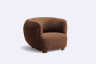 armchair ball danish vintage brown 1940 1950 design wool