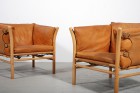 Arne Norell fauteuil cuir fauve Suède scandinave AB mobler