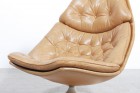 Geoffrey harcourt Artifort F 590 cuir beige design vintage