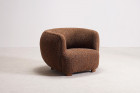 fauteuil danois vintage laine marron 1940 1950 boule design