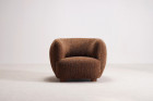 armchair ball danish vintage brown 1940 1950 design wool